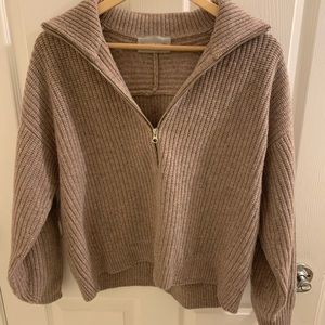 Everlane Felted Merino Half-Zip Sweater In Color Antler